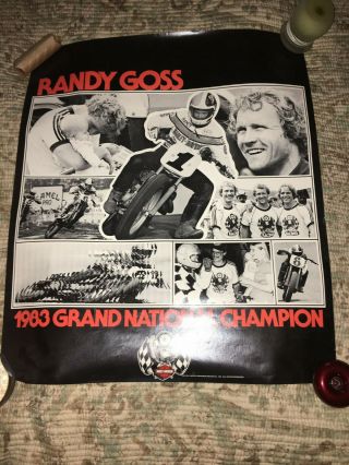 Vintage 1983 Randy Goss Grand National Champion Harley Poster (5)