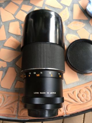 Vintage Auto Sears 200mm Made In Japan Zoom Camera Lens W/ Caps & Case N/r