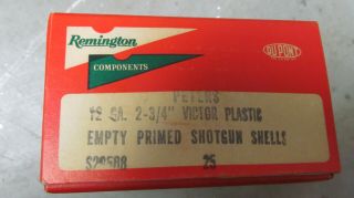 Exceptional Rare Red Victor Remington Primed Empty 12 Ga 2.  75 " Hull 2 Piece Box