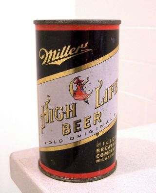 Vintage C.  1940s Miller High Life Irtp Flat Top Beer Can From Milwaukee,  Wi