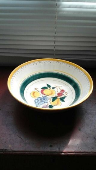 Very Good Vintage Stangl Pottery Terra Rose Fruit Pattern 11 " Salad Serving Bowl