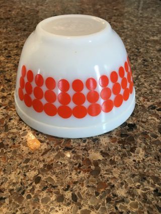 Vintage Pyrex Orange Polka Dot Mixing Bowl 401 - 1 1/2 Pt.