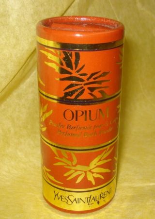 Vintage Ysl Opium Perfumed Bath Powder Yves Saint Laurent 1.  25 Oz Shaker