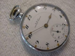 Vintage Antique Pre 1920 Art Deco E.  B.  Co Levant Pocket Watch Pocketwatch