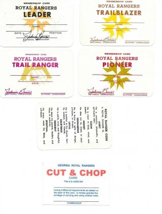 Vintage Rr Membership Cards; Trail Ranger; Trailblazer; Pioneer: Leader.  Plus