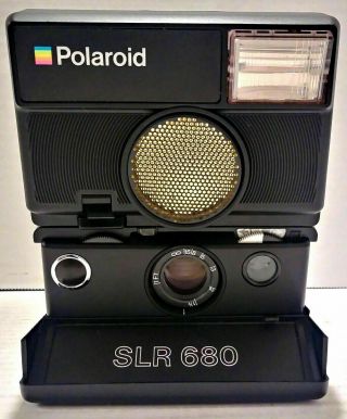 Black Polaroid Slr 680 Auto Focus Instant Film Camera