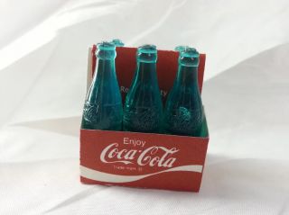 Vintage Mini Coke Coca Cola Bottles With 6 Pack Holder