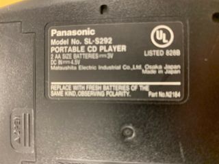 Panasonic Vintage Portable CD Player SL - S292 S - XBS Anti - Shock 4