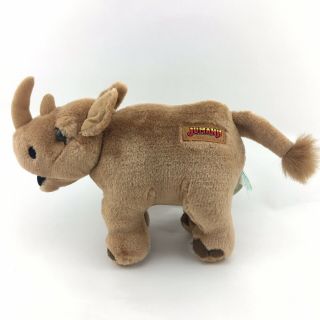 Vintage Jumanji Rhino Plush 1995 Trendmasters 11 " Stuffed Rhinocerous Toy