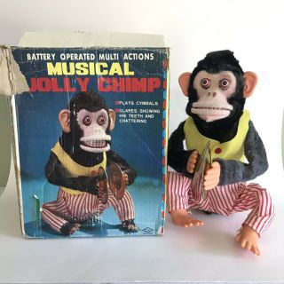 Vintage Musical Jolly Chimp Toy Cymbal Monkey 1950s Ck Korea Not