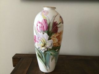 Vintage Noritake Bone China Floral Vase Made In Nippon Toki Kaisha With Gold Rim