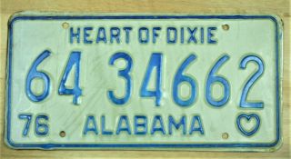 1976 Vintage Alabama License Plate 64 34662 Auto Car Vehicle Tag Item 2013