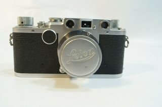 Leica Llf Red Dial Camera With 5cm 3.  5 Elmar Lens,