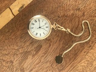 Rare Vintage Sekonda Fob Pocket Watch 37mm,  Gold Toned Chain 21 Jewel Ussr (t2)