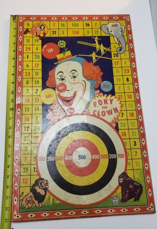 Vintage Rare 1940’s Poky The Clown Target Game Wyandotte Tin Toys