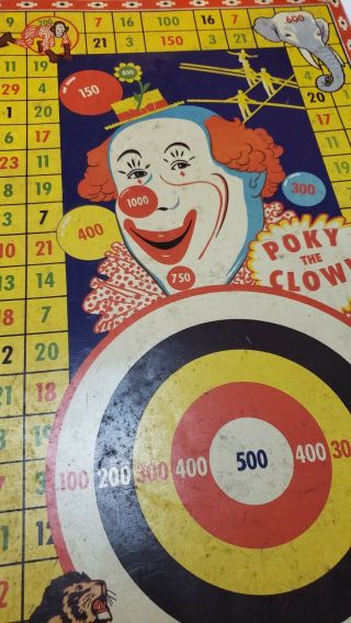 Vintage RARE 1940’s Poky The Clown Target Game Wyandotte Tin Toys 2