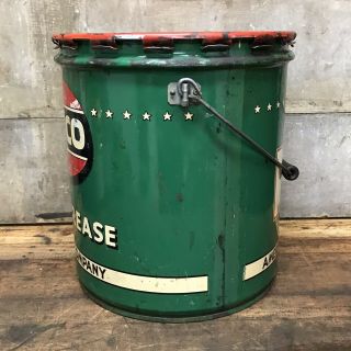 RARE Vintage AMOCO American Oil Co 35 Pound Motor Grease Gas Bucket Can EMPTY 3