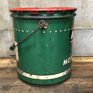 RARE Vintage AMOCO American Oil Co 35 Pound Motor Grease Gas Bucket Can EMPTY 5