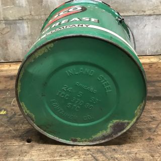 RARE Vintage AMOCO American Oil Co 35 Pound Motor Grease Gas Bucket Can EMPTY 6