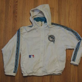 Florida Marlins Vintage Jacket Mens White Mlb Pro Line Zip Up Size Small