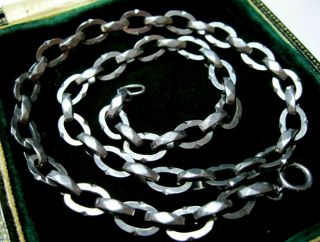 Vintage Antique Art Deco Jakob Bengel Chrome Link 17.  25 " Chain Necklace