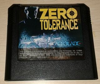 Zero Tolerance Sega Genesis Vintage Classic Retro Game Cartridge