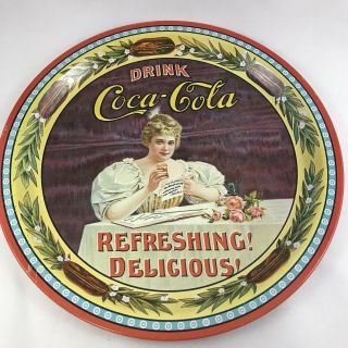 Coca Cola Tin Plate Serving Tray Hilda Swedish 75th Anniversary Vintage