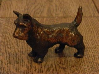 Scottish Terrier Scotty Dog Brass Bronze - Vintage Cast Metal Statue Figure