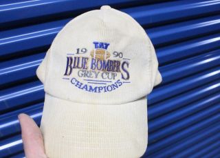 1990 Vintage Cfl Winnipeg Blue Bombers Grey Cup Champions Snapback Hat