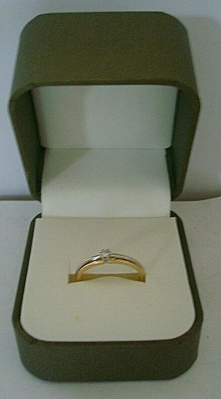 Vintage 1994 18 Ct Yellow & White Gold Diamond Solitaire Ring 0.  5 Pts