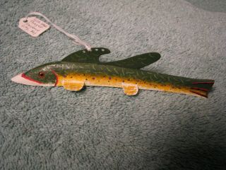 Rick Thayer 1965,  Cadillac Style Brook Trout Fish Decoy For Spear Fishing