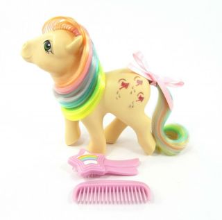Vintage G1 Y3 Rainbow My Little Pony ✦ Trickles ✦ W/original Brush & Comb