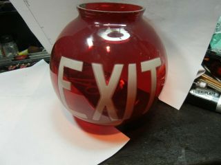 Vintage Red Glass Exit Globe