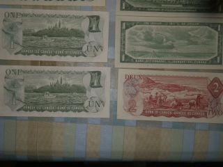 CANADIAN CURRENCY VINTAGE NOTES 1 and 2 DOLLAR BILLS 11 NOTES TL 1937 TO 1986 7