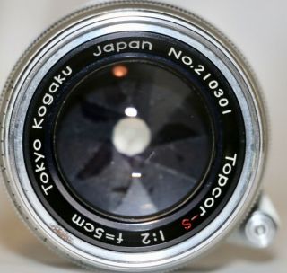 Leotax TV With Tokyo Kogaku Topcor - S 5cm f/2 Lens 1959 Japan Serviced and 7