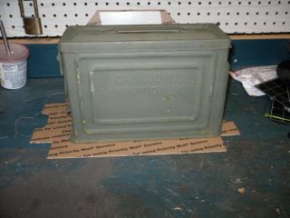 Vintage Ww2 Canco 30 Cal M1 Ammo Ammunition Box Can Flaming Bomb Belted