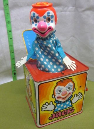 Jack In The Music Box Vtg Toy Mattel Clown 1971 Tin Og Perfect Order