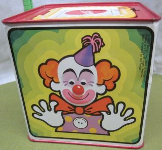 JACK IN THE MUSIC BOX vtg toy Mattel clown 1971 tin OG perfect order 4