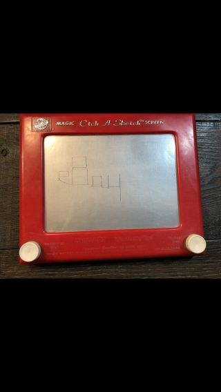 Vintage ETCH A SKETCH Magic Screen No 505 OHIO ART World of Toys Red USA 4