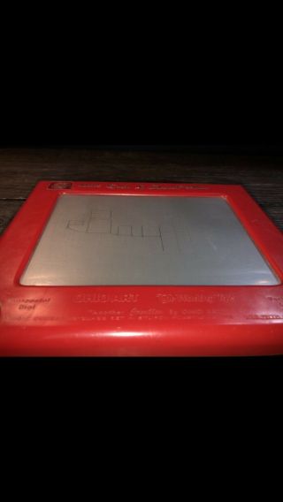 Vintage ETCH A SKETCH Magic Screen No 505 OHIO ART World of Toys Red USA 5
