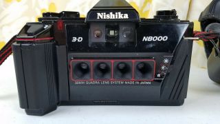 Nishika N8000 35mm 3 - D Point & Shoot 35mm Film Camera Quadra Lens