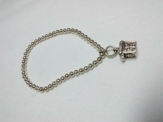 Vintage 925 Sterling Silver Beaded Charm Bracelet - 5.  6 Grams 7 "
