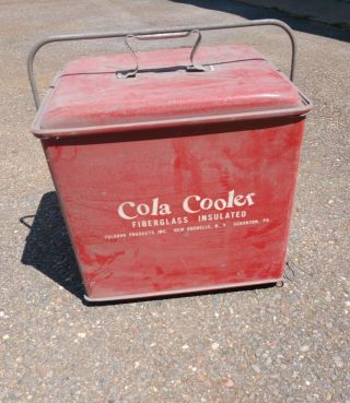 Vintage Cola Cooler Metal Insulated Cooler