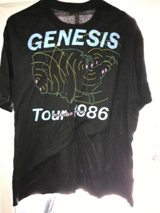 Vintage Genesis Invisible Touch Tour 1986 Concert Shirt Double Sided Usa Made