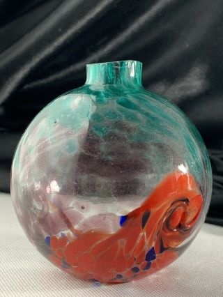 Vintage Witch Ball Hand Blown Art Glass Orb Vase Ornament Collectible Gift