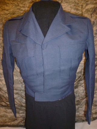 Vintage 1949 Usaf Wool Blue - 84 35 Short Serge Ike Jacket Korean War Era
