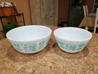 Vintage 402 & 403 Pyrex Amish Butterprint Nesting Bowls