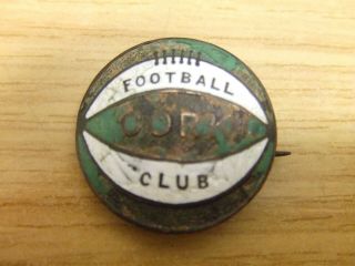 Cork Fc/cork City Fc: 1930s Vintage Official Club Enamel Badge: Very Rare: Look
