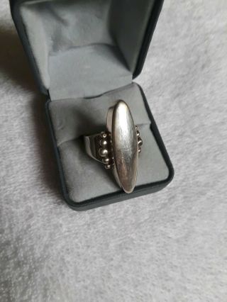 Moms Estate Vintage Long Sterling Silver Ring Size 7