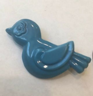 Vintage Blue Plastic Bird Pin Brooch,  Figural,  Bluebird
